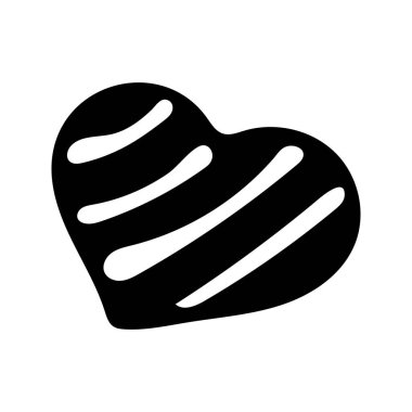 El Çizimi Sevgililer Günü Kalp Vektörü İllüstrasyonu.