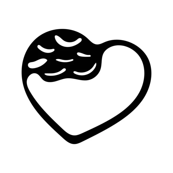 Illustration vectorielle de coeur de Saint Valentin dessinée à la main. — Image vectorielle