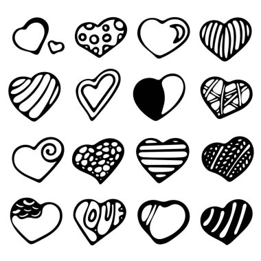 El yapımı kalp beyaz arka planda. Düz Kalp Sembolü 'nün İllüstrasyonu. Sevgi Amblemi Koleksiyonu. Aşk kavramının grafiksel tasarımı. Sevgililer Günü için Aşk Sembolü.