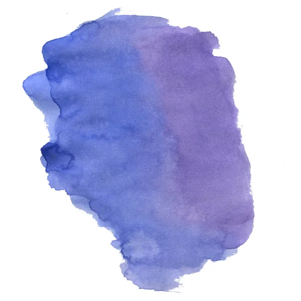 Teinture Aquarelle Bleue Violette Élément Isolé Sur Fond Blanc Pour — Photo