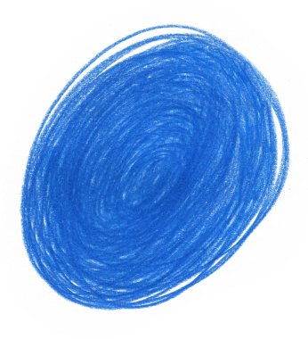 Mavi Soyut Leke Çizimi Renkli Kalem Tarafından Beyaz Arkaplanda İzole Edilmiş. Pastel Renkli Dekorasyon, Poster, Bayrak, Tebrik Kartları Tasarımı.