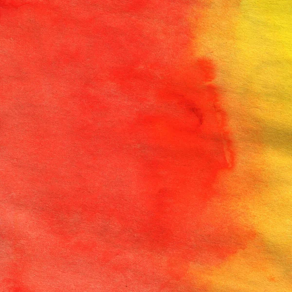 Amarelo e vermelho mão desenhada aquarela abstrato fundo. — Fotografia de Stock