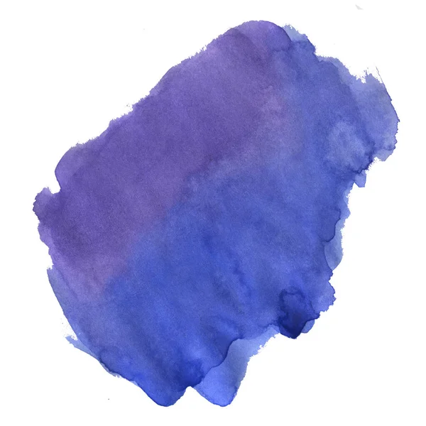 Teinture aquarelle bleue et violette. Élément isolé. — Photo
