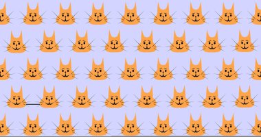 Aydınlık zemin üzerinde el çizimi kedilerle kusursuz desen