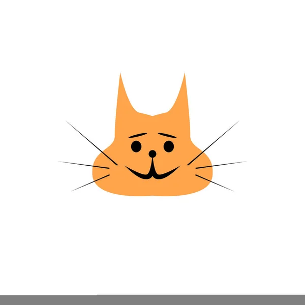 Kočičí tvář. Roztomilá oranžová kočička Vektorová ilustrace na pozdrav, pozvánka. — Stockový vektor