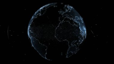Dünya Gezegeni Pikseli Soyut Siber Dünya, Mavi Küre Bilim Dijital Teknoloji Arkaplanı, Fütürist Teknoloji, Dijital Kelime Arkaplan, Dijital Toprak, Parlak Dünya Bilimleri