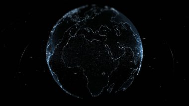 Dünya Gezegeni Pikseli Soyut Siber Dünya, Mavi Küre Bilim Dijital Teknoloji Arkaplanı, Fütürist Teknoloji, Dijital Kelime Arkaplan, Dijital Toprak, Parlak Dünya Bilimleri