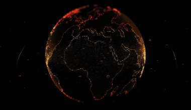 Piksel Gezegen Dünya, Soyut Siber Dünya, Kırmızı Küre Bilim Dijital Teknoloji Arkaplanı, Fütürist Teknoloji, Dijital Kelime Arkaplan, Dijital Toprak, Parlayan Toprak Bilimi