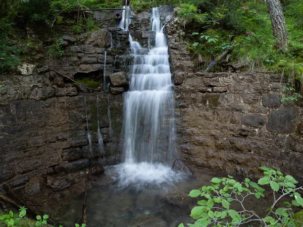 Cachoeira Formada Desfiladeiro Caminho Col Robones Estacion Canfrac Huesca — Fotografia de Stock