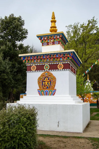 Buddhistický Chrám Dag Shang Kagyu Panillu Aragon Španělsko Podrobnosti Buddhistickém — Stock fotografie