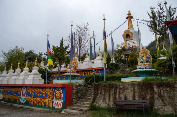 Buddhistický Chrám Dag Shang Kagyu Panillu Aragon Španělsko Podrobnosti Buddhistickém — Stock fotografie