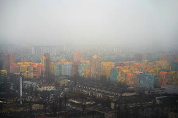 Vista Aérea Infra Estrutura Cidade Moderna Colorida Cidade Conforto Kiev — Fotografia de Stock