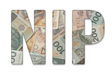 NIP - NumerKimlikSaptama Uygulaması, Çalışan Kimlik Numarası. PLN veya Polonya Zloti dokusu.