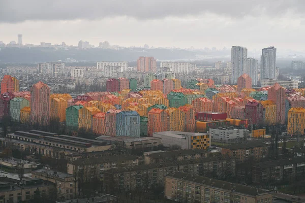 Toit Vue Sur Quartier Confort Kiev Ukraine Bloc Appartement Maison — Photo