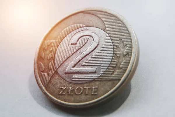 Moedas Zloty Fechar Dinheiro Polonês Moedas Investimento Interesse Conceito Polônia — Fotografia de Stock