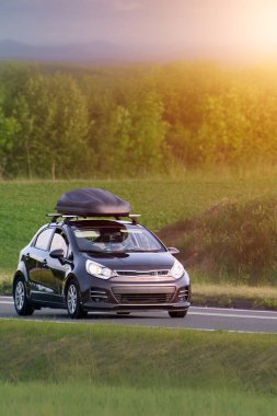 Doğada kargo kutusu olan bir araba.