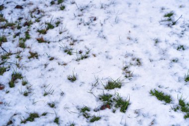 Araç izleri olan donmuş zemin