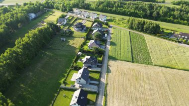 Orman kenarına inşa edilmiş yeşil enerji evleri