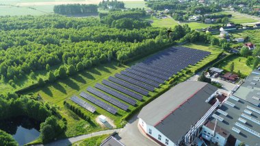 Solar collectors installed for green energy production