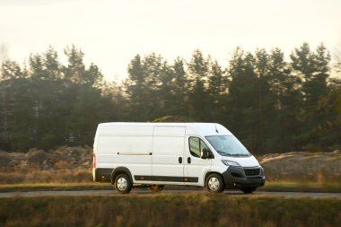 Taşıma kamyonu kırsal yolda izole edilmiş.