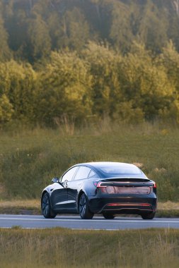 Çevre dostu EV temiz doğal ortamda sürüyor