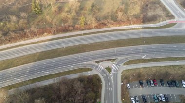 Yukarıdan aşağıya görüş şehir taşımacılığı altyapı kavşağı