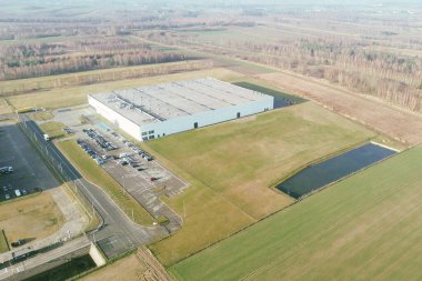 Kırsal lojistik parkı hava görüntüsü