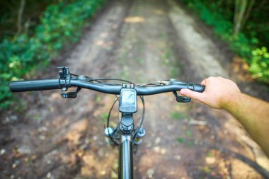 Active lifestyle biking in rural landscape