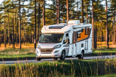 Güzel yaz doğasında macera kamyonu.