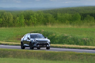 Rahat bir aile aracında manzaralı sürüş