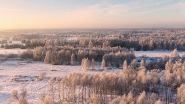 Donmuş kırlarda taze sabah ışığı
