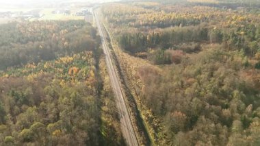 Demiryolu yolu sislere karışıyor.