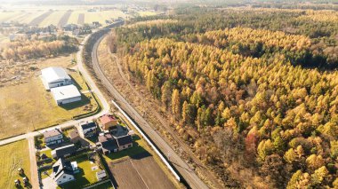 Sonbahar demiryolu sık ormanı kesiyor