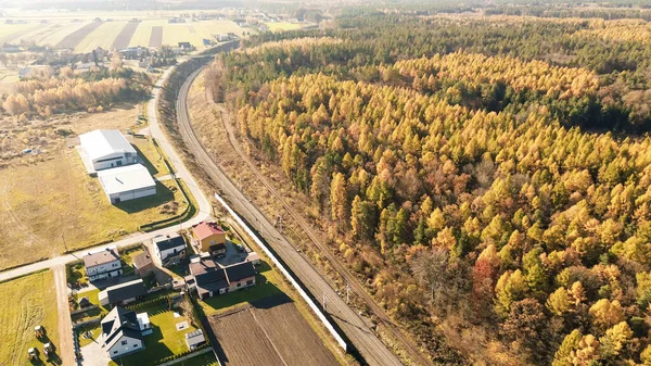 Sonbahar demiryolu sık ormanı kesiyor