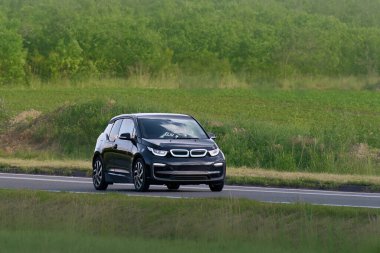 EV, yemyeşil arka planda geziniyor