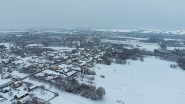 Kırsal kesimdeki küçük toplulukların hava sahnesi