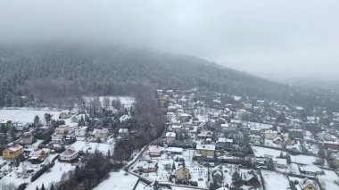 Donmuş kırsal bölgelerin hava manzarası