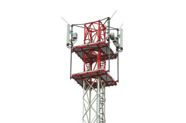 Anten ve kablolarla kablosuz iletişim kulesi