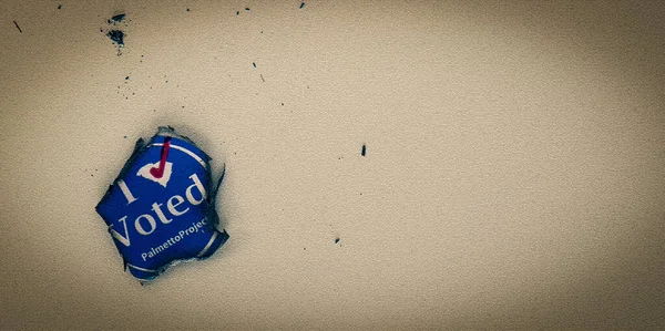 Votes Sticker South Carolina Has Been Burned Edges — Stock Photo, Image