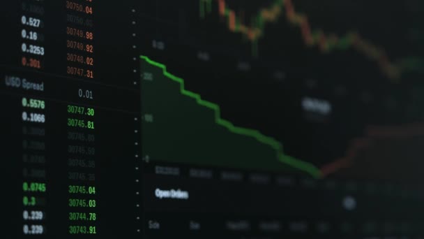 График Криптовалютных Цен Движущихся Вверх Вниз Цены Фондовом Рынке Значение — стоковое видео