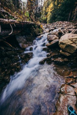 Bir kayanın yanında büyük bir şelale.