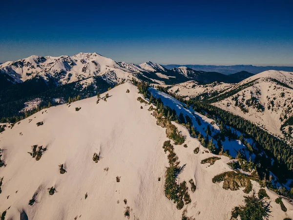 Una vista di una montagna innevata un viaggio — Foto Stock