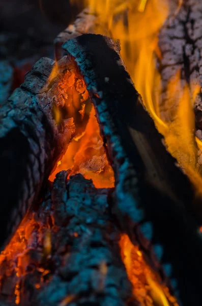 Fuego, carbón vegetal, temperatura, llama, brasas, quema, madera, hoguera, ceniza, fogata, naranja, amarillo —  Fotos de Stock