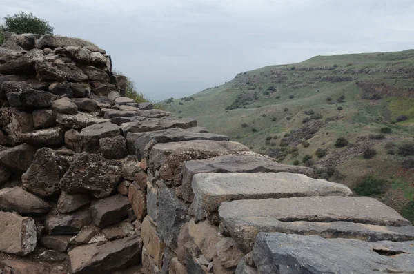 Paisajes Con Vistas Montaña Con Los Restos Edificios Antiguos Las — Foto de Stock