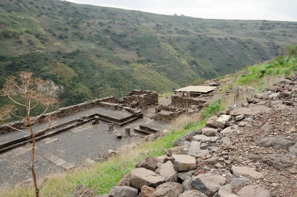 Paisajes Con Vistas Montaña Con Los Restos Edificios Antiguos Las — Foto de Stock