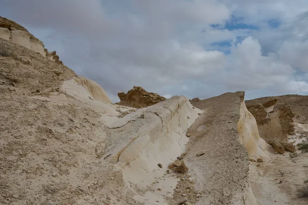 Nizzana Hillocks Fantasztikus Formájú Negev Sivatagban Izraelben Közel Egyiptomi Határhoz — Stock Fotó