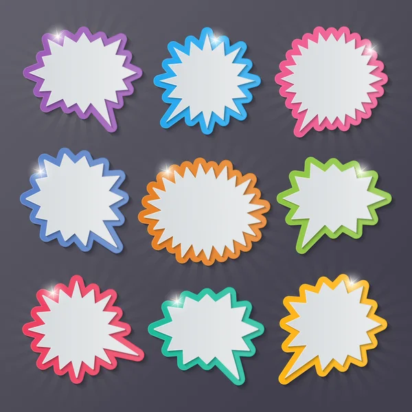 Starburst speech bubbles — Stock Vector