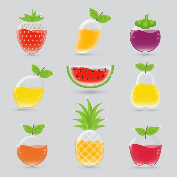 Fruit sap set — Stockvector