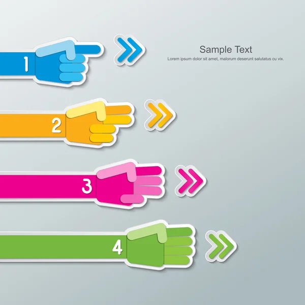 Papier ręcznie numer Infografika — Wektor stockowy