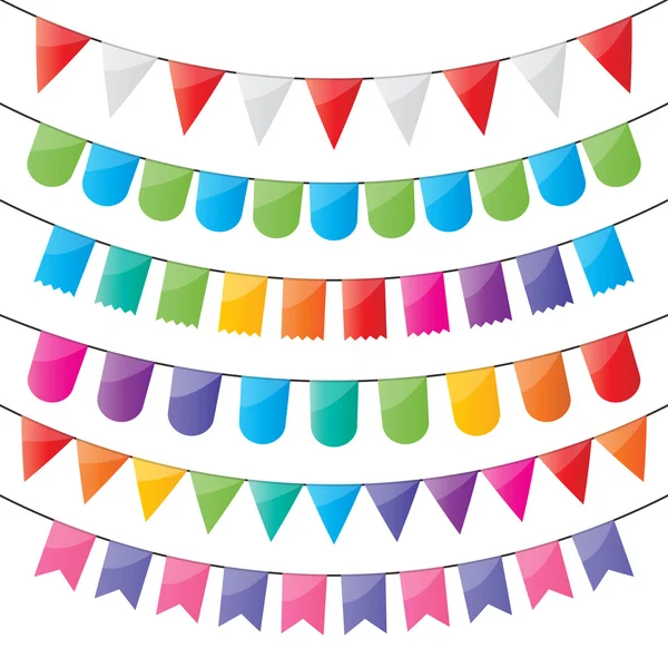 Drapeaux de fête et de bunting — Image vectorielle